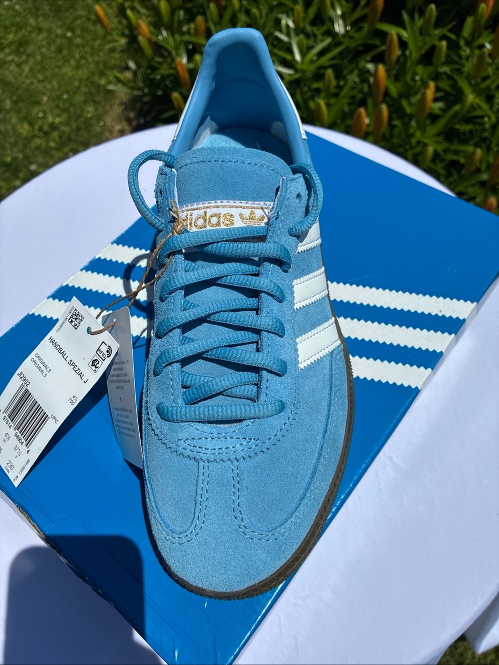 Size M 5/ W 6.5- Adidas Handball Spezial Core Blue Gum